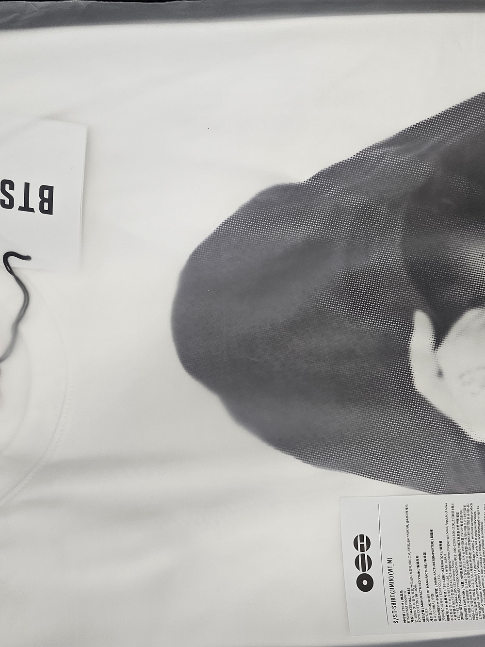 Graphic White T-Shirt with Black Photo Print Jimin